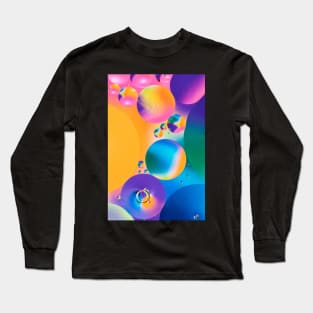 Colorful close up of oil drops in water Long Sleeve T-Shirt